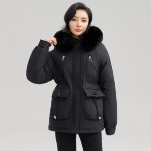 Horn Button Parka Women's Loose Jacket