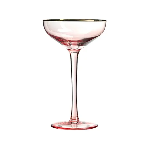 Nordic Cocktail Glass Goblet, Lead-Free Crystal Wine Glasses, Pink Gold Foil, Sweet Champagne Glass Cup - Image 5