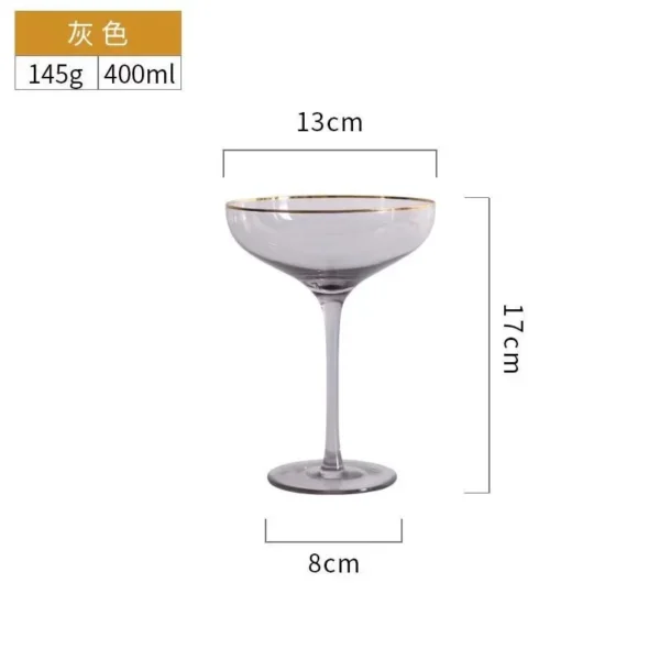 Nordic Cocktail Glass Goblet, Lead-Free Crystal Wine Glasses, Pink Gold Foil, Sweet Champagne Glass Cup - Image 7