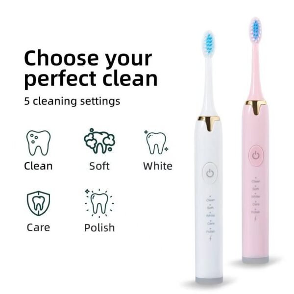Toothbrush With Multi - Mode Selection And Seven - Brush - Head Cleaning Set - Image 3