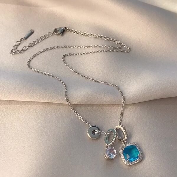 Women's Super Shiny Blue Zircon Necklace Niche High-end Clavicle Chain - Image 6